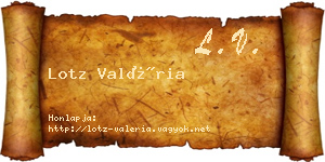 Lotz Valéria névjegykártya